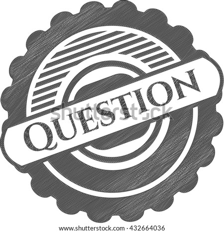 Question emblem drawn in pencil