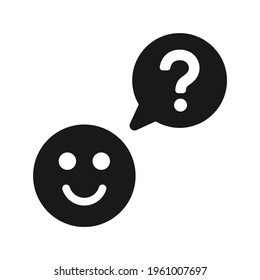 Question with emoji face vector illustration.