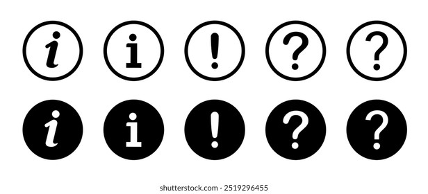 question, exclamation, information icon. Information icon on isolated on white background.