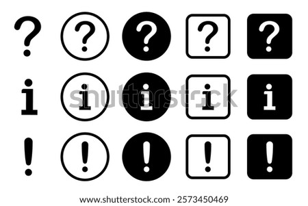 question, exclamation, information icon. Information icon on isolated on white background.