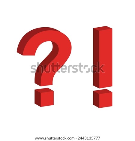 question and exclamation mark 3D - stock vector