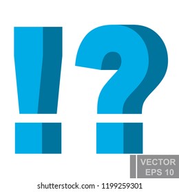 Question. Exclamation mark. Bright. Modern concept. New design. For use in projects.