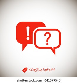 question and exclamation mark icon, stock vector illustration flat design style