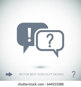 question and exclamation mark icon, stock vector illustration flat design style