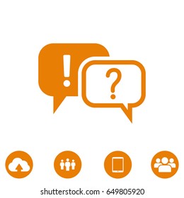question and exclamation mark icon, stock vector illustration flat design style