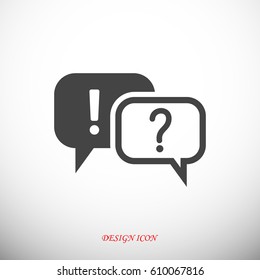 Question And Exclamation Mark Icon, Vector Illustration. Flat Design Eps 10