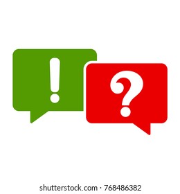 question and exclamation mark icon, vector illustration flat design style