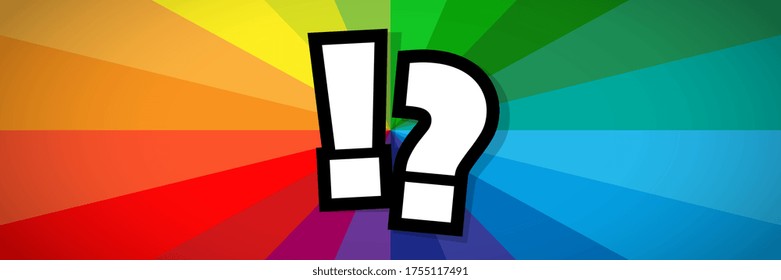 Question and exclamation mark on colorful background