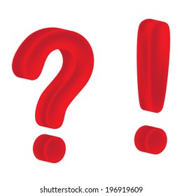 Question and exclamation mark on a white background
