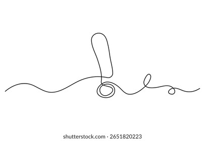 Ponto de exclamação de pergunta, desenho contínuo de uma linha. Estilo de design minimalismo simples, sinais de fundo lineares. Expressão emocional de surpresa, prazer, perplexidade, indignação. Contorno do vetor