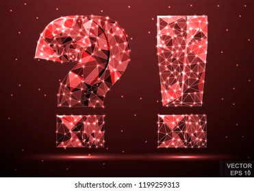 Question. Exclamation mark. Polygonal design. Bright. Modern concept. New design. For use in projects.