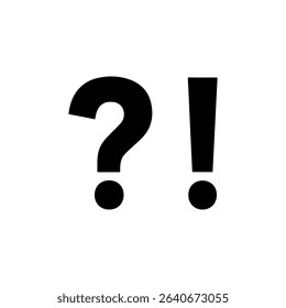 Question exclamation mark silhouette icon vector flat design.