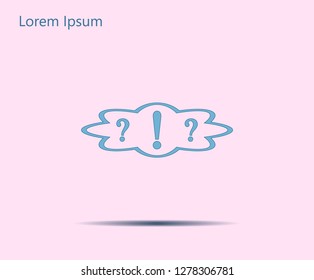 question and exclamation mark, vector illustration. Flat design style