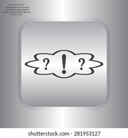 question and exclamation mark, vector illustration. Flat design style