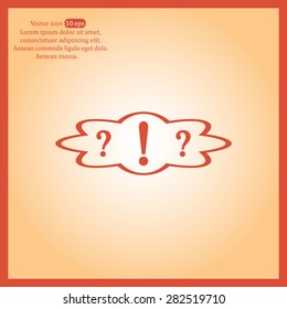 question and exclamation mark, vector illustration. Flat design style