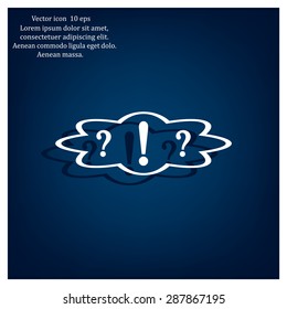 question and exclamation mark, vector illustration. Flat design style