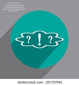 question and exclamation mark, vector illustration. Flat design style