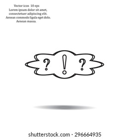 question and exclamation mark, vector illustration. Flat design style