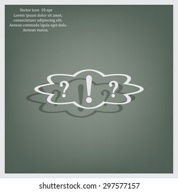 question and exclamation mark, vector illustration. Flat design style