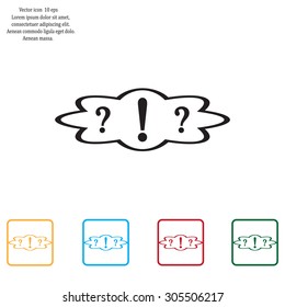 question and exclamation mark, vector illustration. Flat design style
