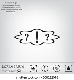 question and exclamation mark, vector illustration. Flat design style