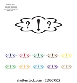 question and exclamation mark, vector illustration. Flat design style
