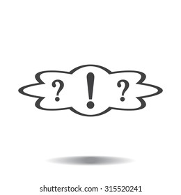 question and exclamation mark, vector illustration. Flat design style