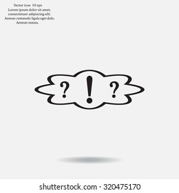 question and exclamation mark, vector illustration. Flat design style