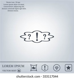 question and exclamation mark, vector illustration. Flat design style