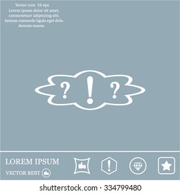question and exclamation mark, vector illustration. Flat design style