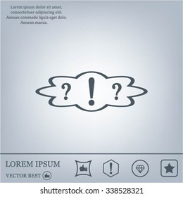 question and exclamation mark, vector illustration. Flat design style