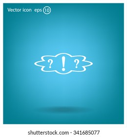 question and exclamation mark, vector illustration. Flat design style
