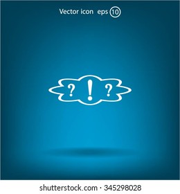 question and exclamation mark, vector illustration. Flat design style