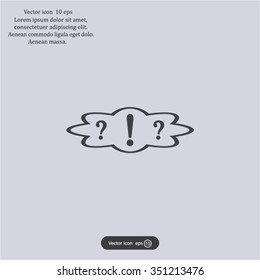 question and exclamation mark, vector illustration. Flat design style