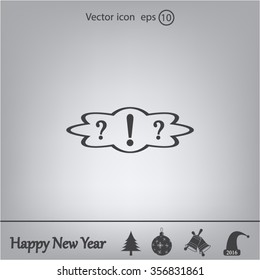 question and exclamation mark, vector illustration. Flat design style