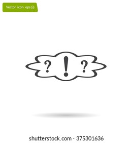 question and exclamation mark, vector illustration. Flat design style