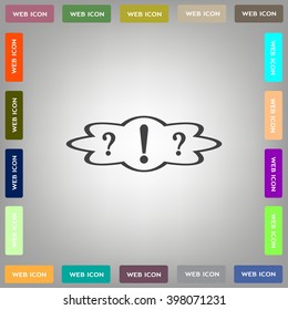 question and exclamation mark, vector illustration. Flat design style