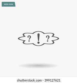 question and exclamation mark, vector illustration. Flat design style