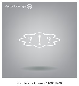 question and exclamation mark, vector illustration. Flat design style