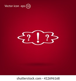 question and exclamation mark, vector illustration. Flat design style