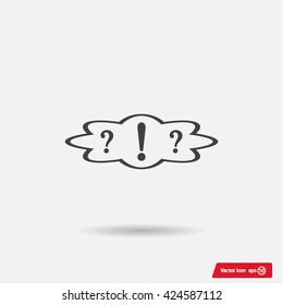 question and exclamation mark, vector illustration. Flat design style