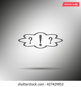 question and exclamation mark, vector illustration. Flat design style