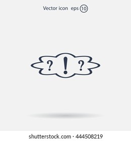 question and exclamation mark, vector illustration. Flat design style