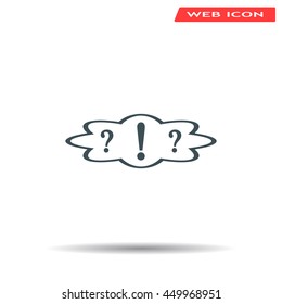 question and exclamation mark, vector illustration. Flat design style