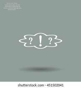 question and exclamation mark, vector illustration. Flat design style