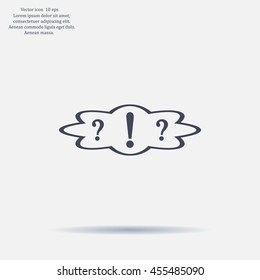 question and exclamation mark, vector illustration. Flat design style