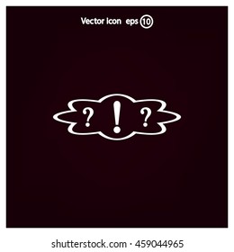 question and exclamation mark, vector illustration. Flat design style