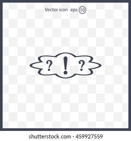 question and exclamation mark, vector illustration. Flat design style