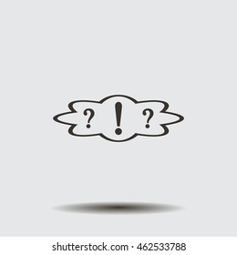 question and exclamation mark, vector illustration. Flat design style