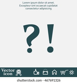 question and exclamation mark, vector illustration.